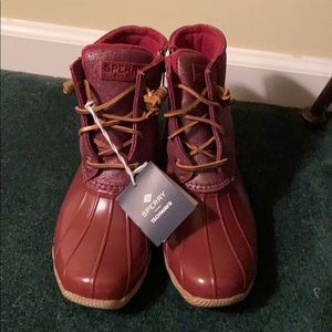 Maroon SPERRY boots size 7